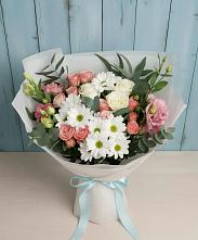 Букет цветов из:  Розы, Лизиантусы и Хризантемы в Дагестанской