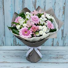 Букет цветов из:  Герберы, Альстромерии и Хризантемы #REPLACE_PRED# Дагестанской