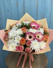 Букет цветов из:  Розы, Герберы и Хризантемы #REPLACE_PRED# Дагестанской