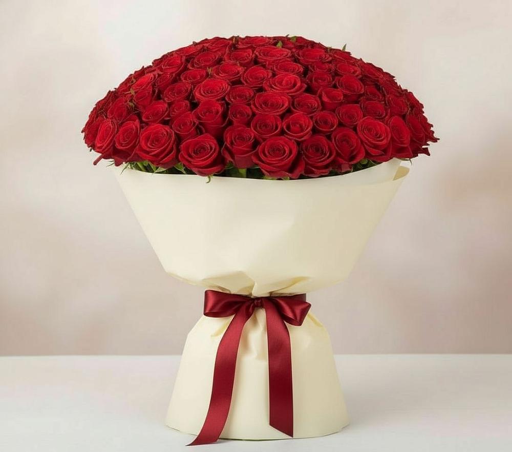 Букет 101 Красная роза Милано в Дагестанской