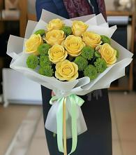 Букет цветов из:  Хризантемы и Розы в Дагестанской