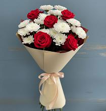 Букет цветов из:  Розы и Хризантемы #REPLACE_PRED# Дагестанской