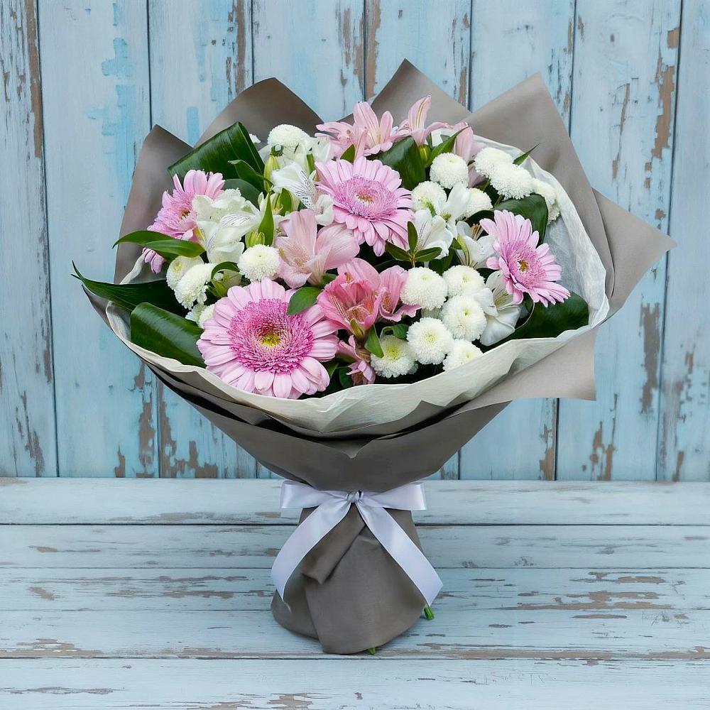 Букет цветов из: Герберы, Альстромерии и Хризантемы в Дагестанской