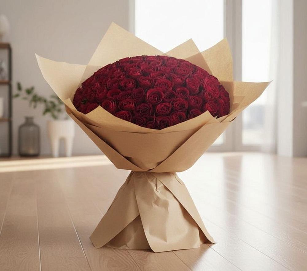Букет 101 Красная роза в Дагестанской
