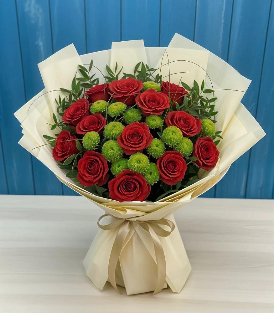 Букет цветов из: Розы и Хризантемы в Дагестанской